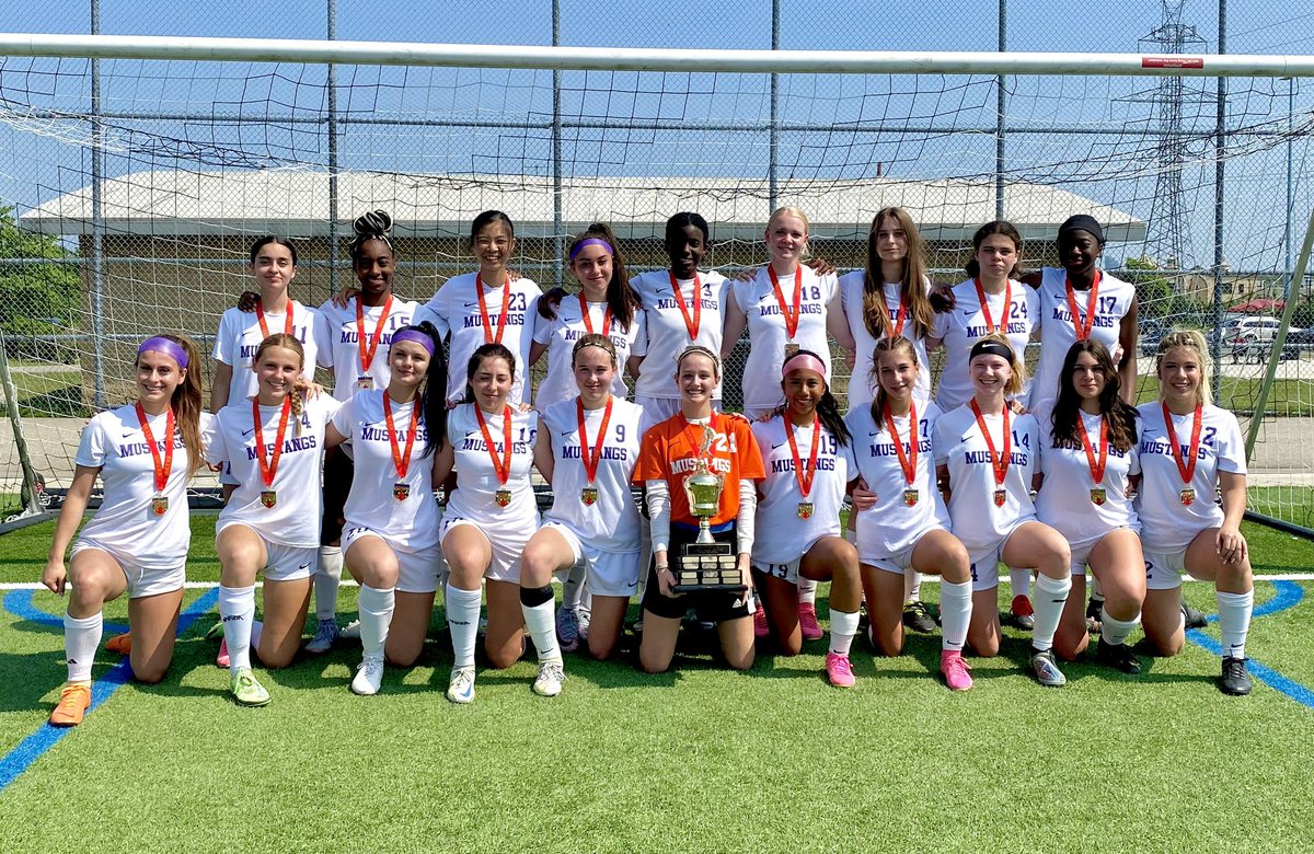 SMSSAthletics's tweet photo. 🎉🎉ROPSSAA CHAMPS🎉🎉

Congratulations to the Senior Girls Soccer team who defeated Robert Hall yesterday to win the ROPSSAA Gold Medal, their fourth championship in a row!!  The team will now head to OFSAA next week to compete for the provincial title. Good Luck Mustangs 💜💛 https://t.co/5s4zAzilUA