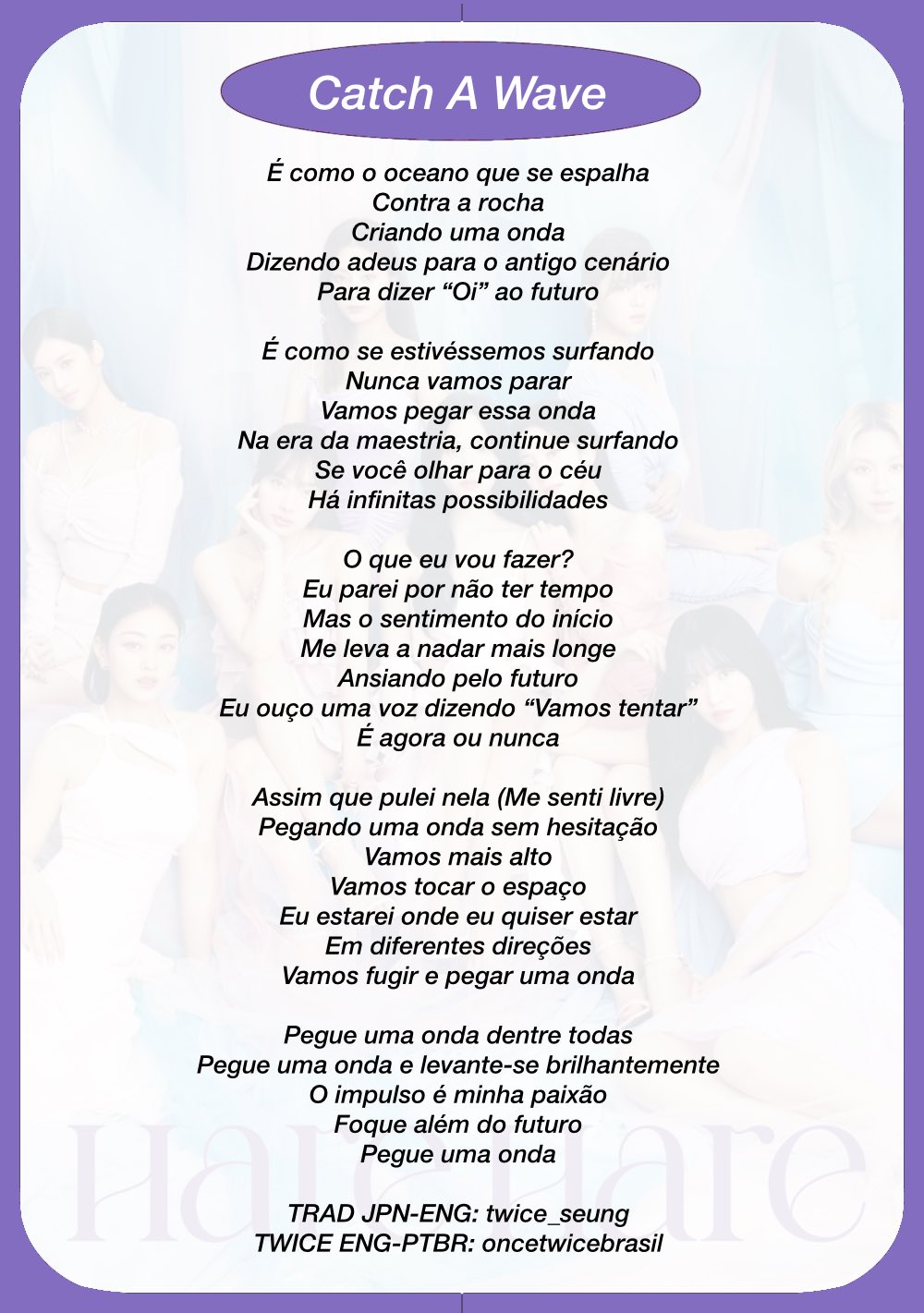 TWICE (NO) Brasil on X: Tradução em PT-BR da letra de “It's not