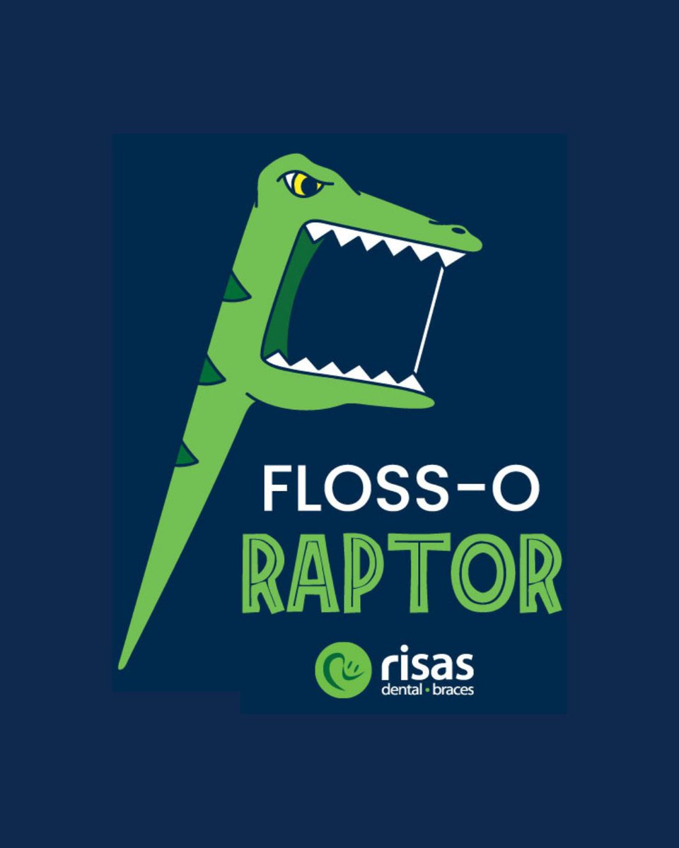 We were a little spooked when the Floss-O-Raptor showed up for his dental cleaning on #DinoDay yesterday! 🦖😅 We quickly warmed up to him and couldn't get over how healthy his gums are from all the flossing he's been doing. 👏 #floss #teeth