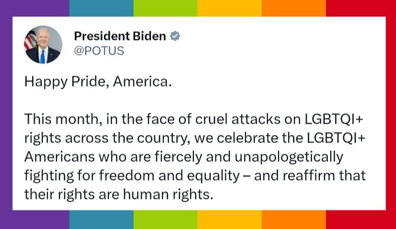 From  @POTUS @JoeBiden 🏳️‍🌈 #PrideMonth #NOH8