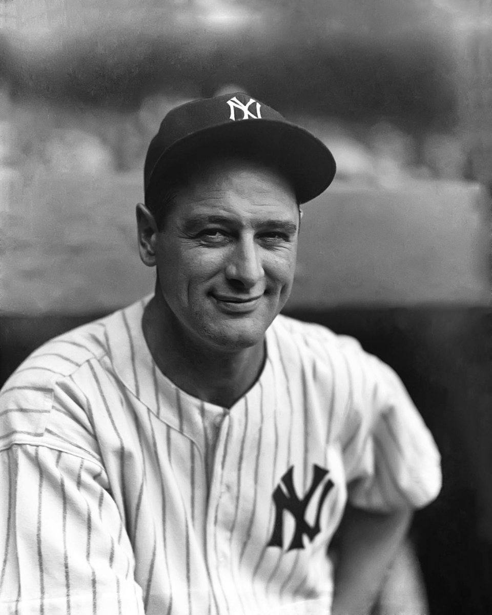 On this day in 1941, Yankee legend Lou Gehrig passes away at the age of 37 years old from ALS. Nicknamed “The Iron Horse,” Gehrig is embraced as one of the best baseball players of all time.

1923-1939
493 HR
2721 H
1995 RBI
.340 AVG
6x WS Champ
2x AL MVP
1934 Triple Crown