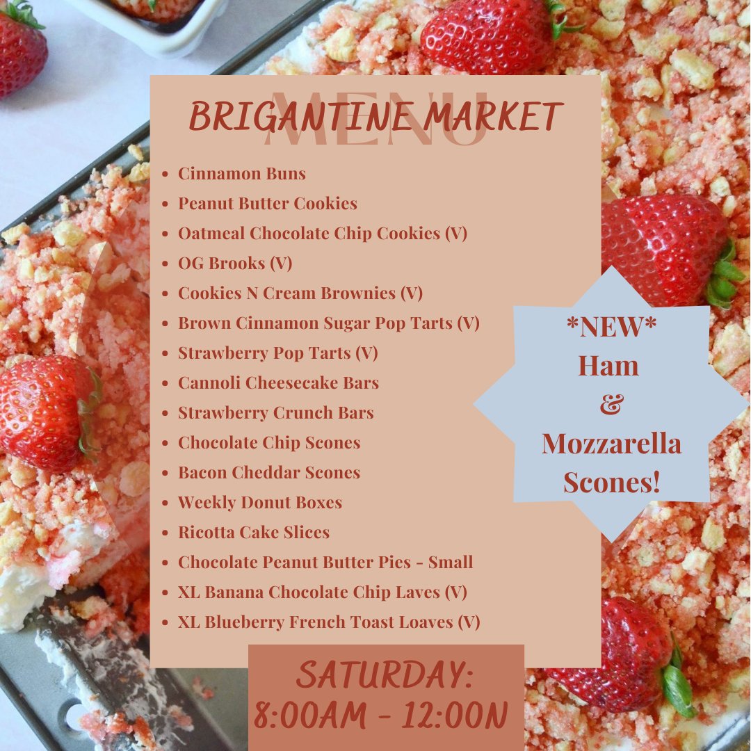KizbeesKitchen's tweet photo. Check out all the sweet goodies that will be available tomorrow at Brigantine Farm Market from 8AM - 12N. 🤪 https://t.co/seE4qceC6u