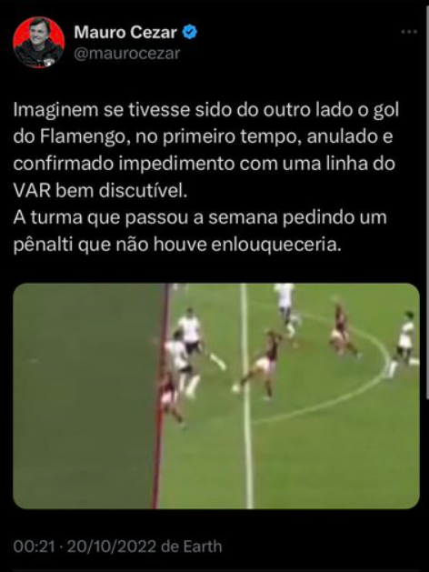 baudaimprensa's tweet photo. Impedimento milimétrico do meu time || Impedimento milimétrico do time dos outros https://t.co/b2MNkkw4jI