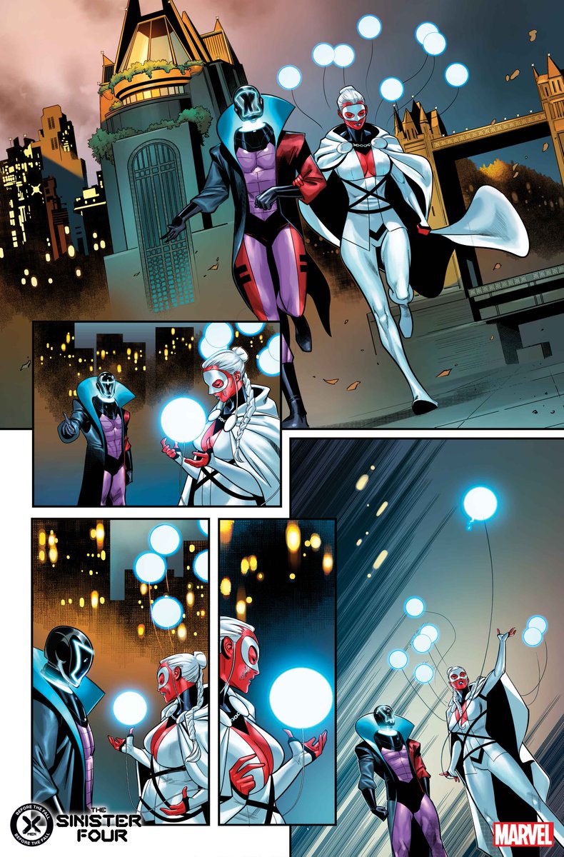 Marvel's tweet photo. Doctor Stasis and Mother Righteous scheme over a candlelit dinner in this preview for 'X-Men: Before the Fall – The Sinister Four' #1. Join them at the table here: https://t.co/l6Mt7fdGbL https://t.co/Qe54WLCk12