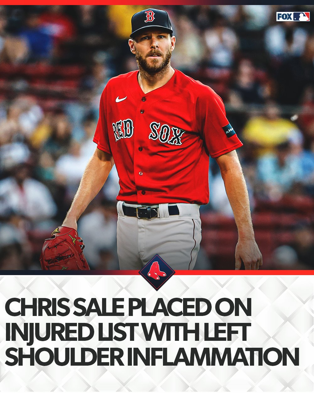 FOX Sports: MLB on X: The Red Sox announced that Chris Sale has been  placed on the 15-Day IL with left shoulder inflammation.   / X