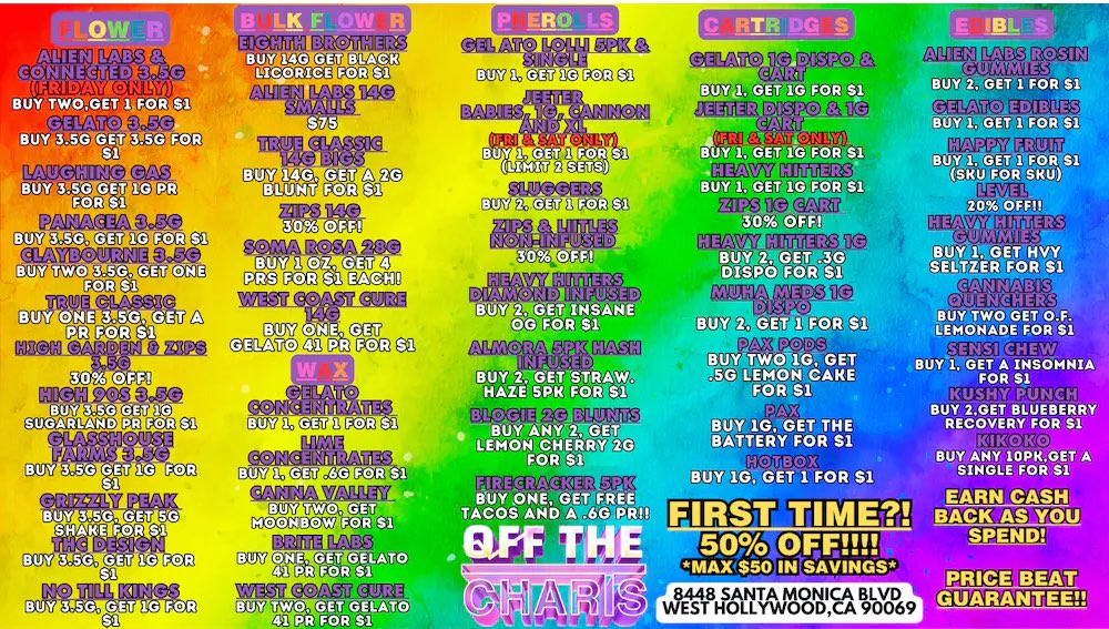 GET YOU MIND RIGHT 😶‍🌫️🍃🫶🏼
#WEEKENDDEALS #OTC #OffTheCharts #GetYourMindRight #WeHo #WestHollywoodCA