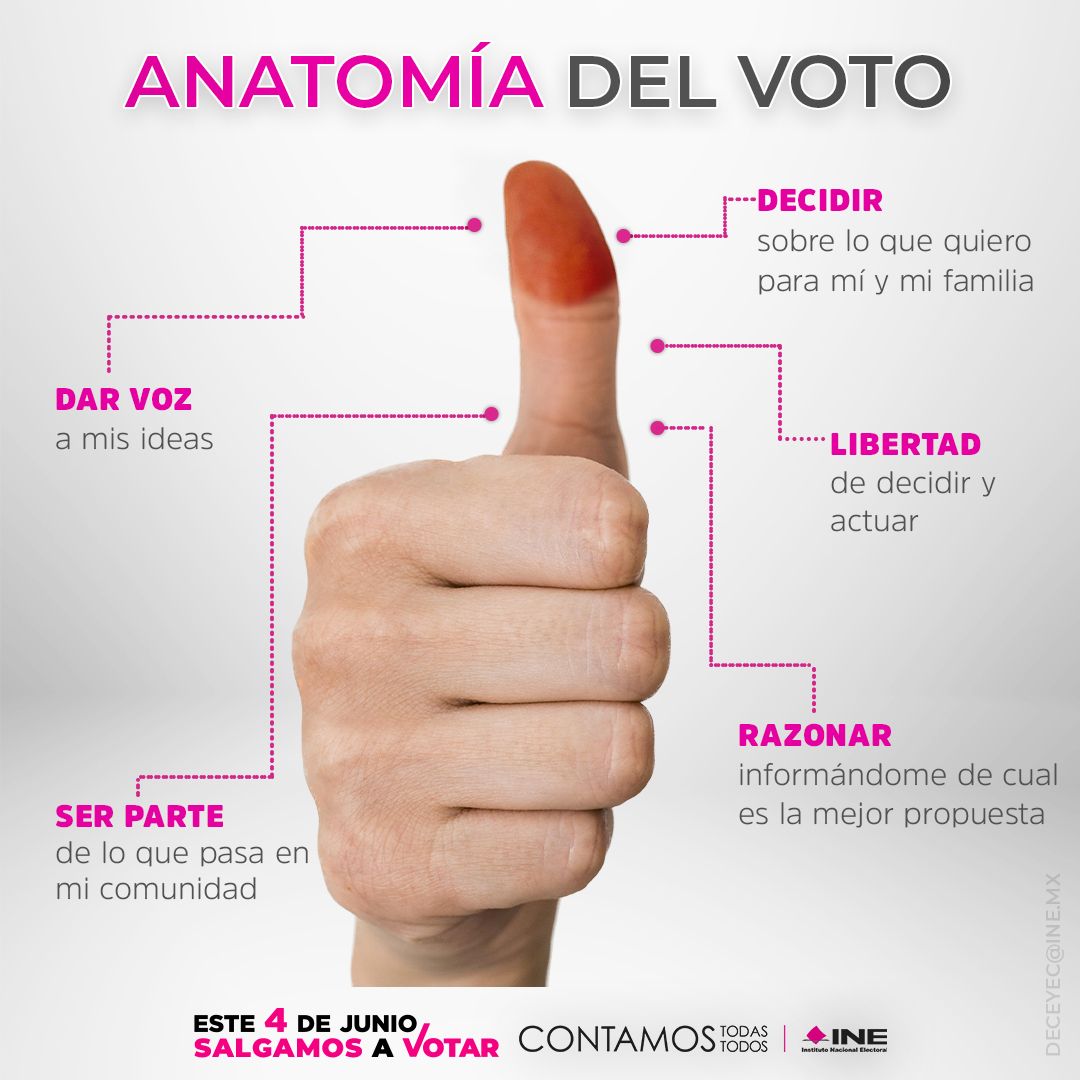 Tu voto es tu voz. Hoy, 4 de junio, sal a votar. #Elecciones2023MX 🗳