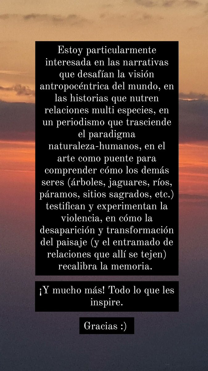 Colegas, investigadoras/res, amigues y demás: vengo a pedir más inspiración 🌋
Dictaré unos talleres a periodistas sobre la relación entre naturaleza, memoria, violencia y justicia ambiental. ¿Cuáles son sus referentes periodísticos sobre este tema? Especialmente estos enfoques⬇️