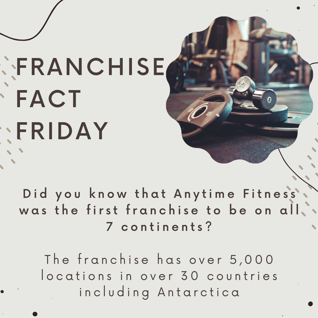It's Franchise Fact Friday!

Did you know that AnytimeFitness is the first franchise on all 7 continents? Talk about going the extra mile - the world really is your gym! 🌍🏋️‍♀️ #AnytimeFitness #GymGoals #GoGlobal #franchisefacts
