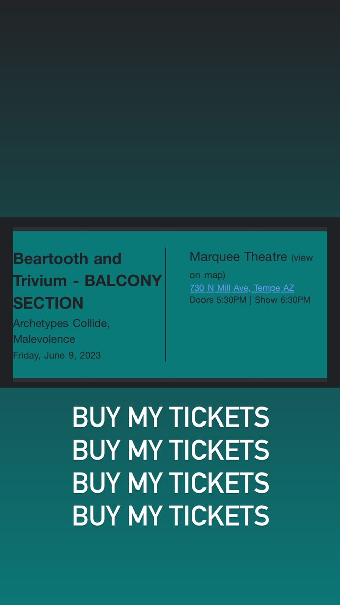 Morgiah's tweet photo. Anyone want to buy my @TriviumOfficial  tickets for the show in Tempe, AZ so I can go support @orcamind in the Battle of the Bands the same night?! Pretty please!!  They’re balcony seats which are sold out!! 🙏🙏🙏 https://t.co/gqPI3PwFiA