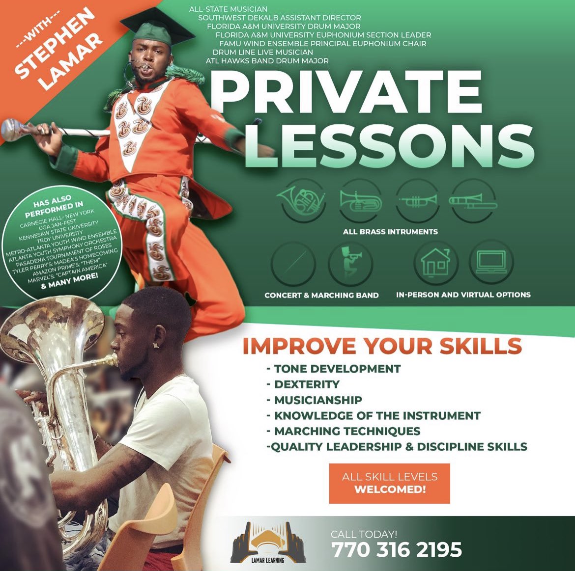 I also do private instrumental lessons for all ages!!