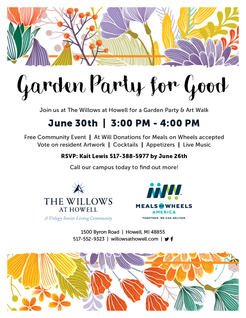 Willows_Howell's tweet photo. Join us for a charity event to support Meals On Wheels! https://t.co/q2vLVgcvsF