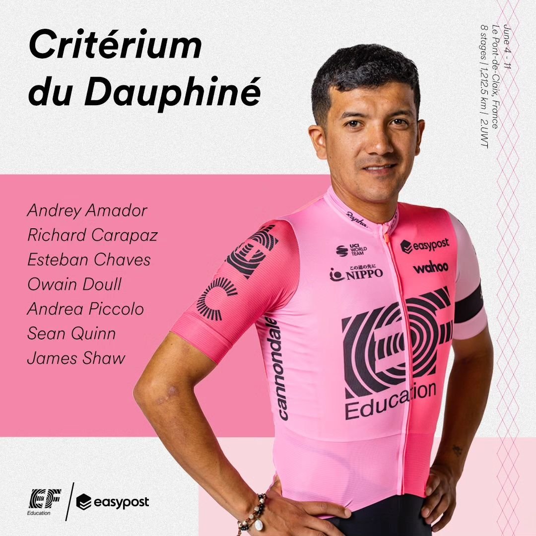 Esteban estará participando en el Critérium du Dauphiné a partir del próximo domingo. Le deseamos lo mejor 💪
