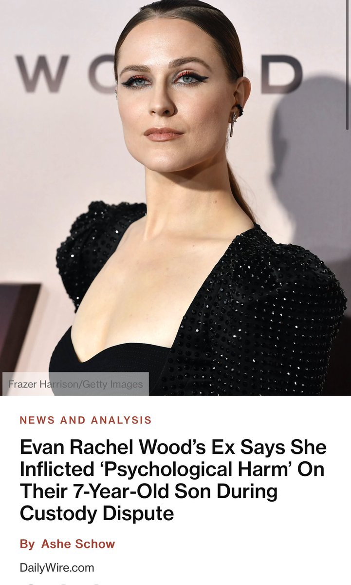 Evan Rachel Wood’s ex says she psychologically harmed their child. She’s now lost custody.

#AmberHeardlsAnAbuser peeps can we get on #EvanRachelWoodisAnAbuser now? It’s time. 

dailywire.com/news/evan-rach…