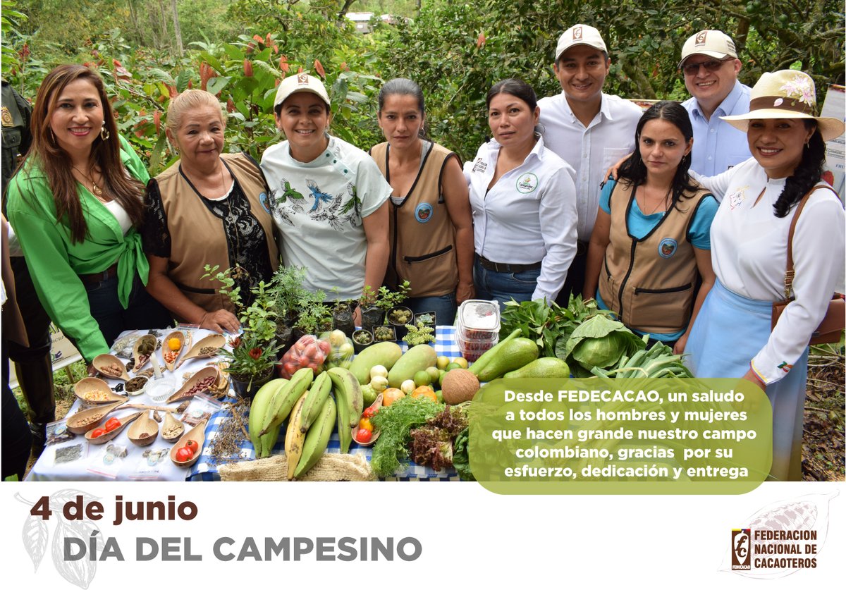 fedecacao's tweet image. Hoy 4 de junio, un saludo de reconocimiento a los más de 14 millones de campesinos del país, gracias a su esfuerzo, tesón y amor por la tierra, por su gran compromiso en la construcción de un mejor país #FelizDíadelCampesino @MinAgricultura