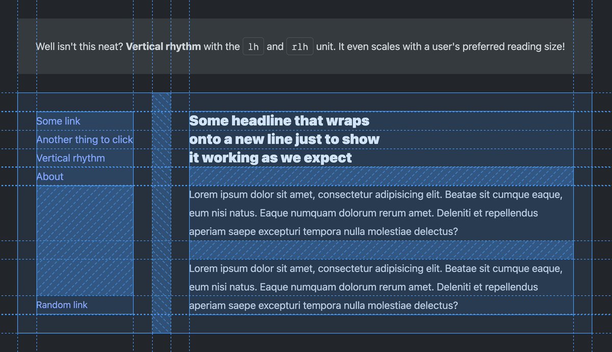 argyleink's tweet photo. inspired by @pawelgrzybek and their post https://t.co/gXO0EzXNN2, I forked their demo with a few mods and added some Adam styles and additional test cases

https://t.co/FNAWvOe5Ru

viva *Vertical Rhythm* on the web! https://t.co/jyMDAJAVSl