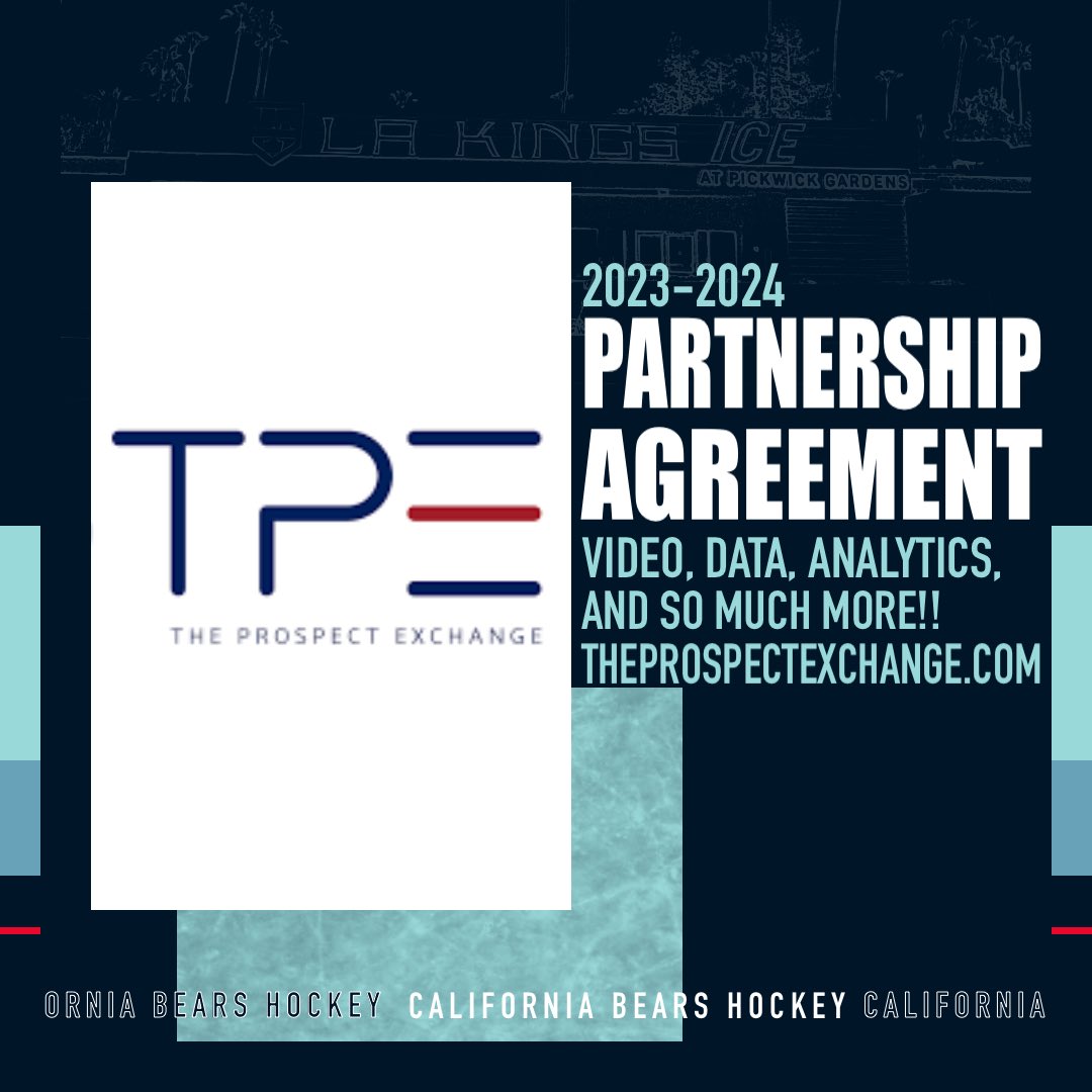 cptjaybee10's tweet photo. Extremely excited to announce our partnership agreement between the California Bears youth hockey organization and TPE ( @prospectxchange ) for the upcoming 2023-2024 season!! #californiabearshockey #theprospectexchange #TPEhockey https://t.co/rMh4B3vFI1
