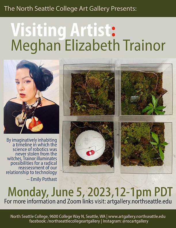 NorthSeaCollege's tweet image. Virtual Visiting Artist Lecture by Seattle-based artist Meghan Elizabeth Trainor, June 5, 12-1 pm via Zoom. Info. to join at: artgallery.northseattle.edu. #NorthSeattleCollege #VisitingArtist #NSCArtLife #NSCArt