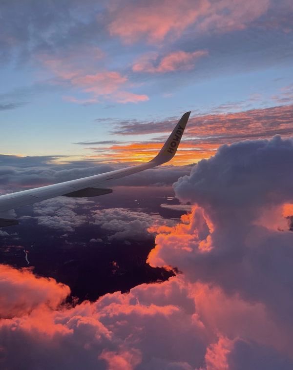 sunset view from the plane