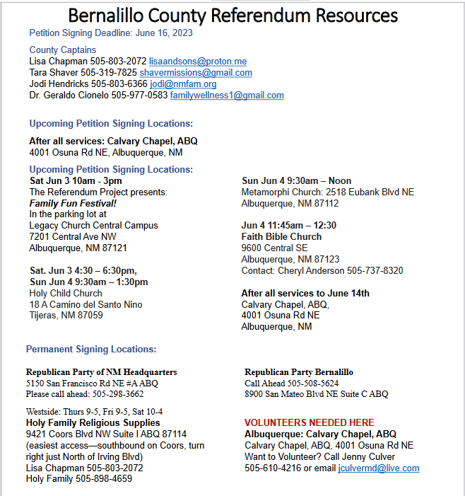 savedgirl316's tweet photo. #NewMexico
We MUST overturn #HB7, #SB13, #SB397, #HB4 & #SB180!
178,689 Referendum petition signatures are needed by June 16th!
Click here to find Referendum petition signing locations statewide: https://t.co/78jSrUJnjA
The Referendum Project website:
https://t.co/FijO3oisIp https://t.co/duwJ9XvjW8