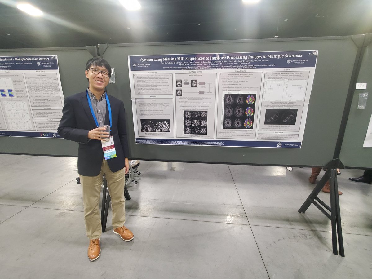 mssociety's tweet photo. #MSrresearch #CMSC2023 Dr. Lianrui Zuo (John's Hopkins/NIH) is using artificial intelligence to create missing MRI scans from available ones, to improve tracking of MS while saving time and money.
Learn more about MRI at https://t.co/2j8KADQfV3. https://t.co/ngChDoxj7F