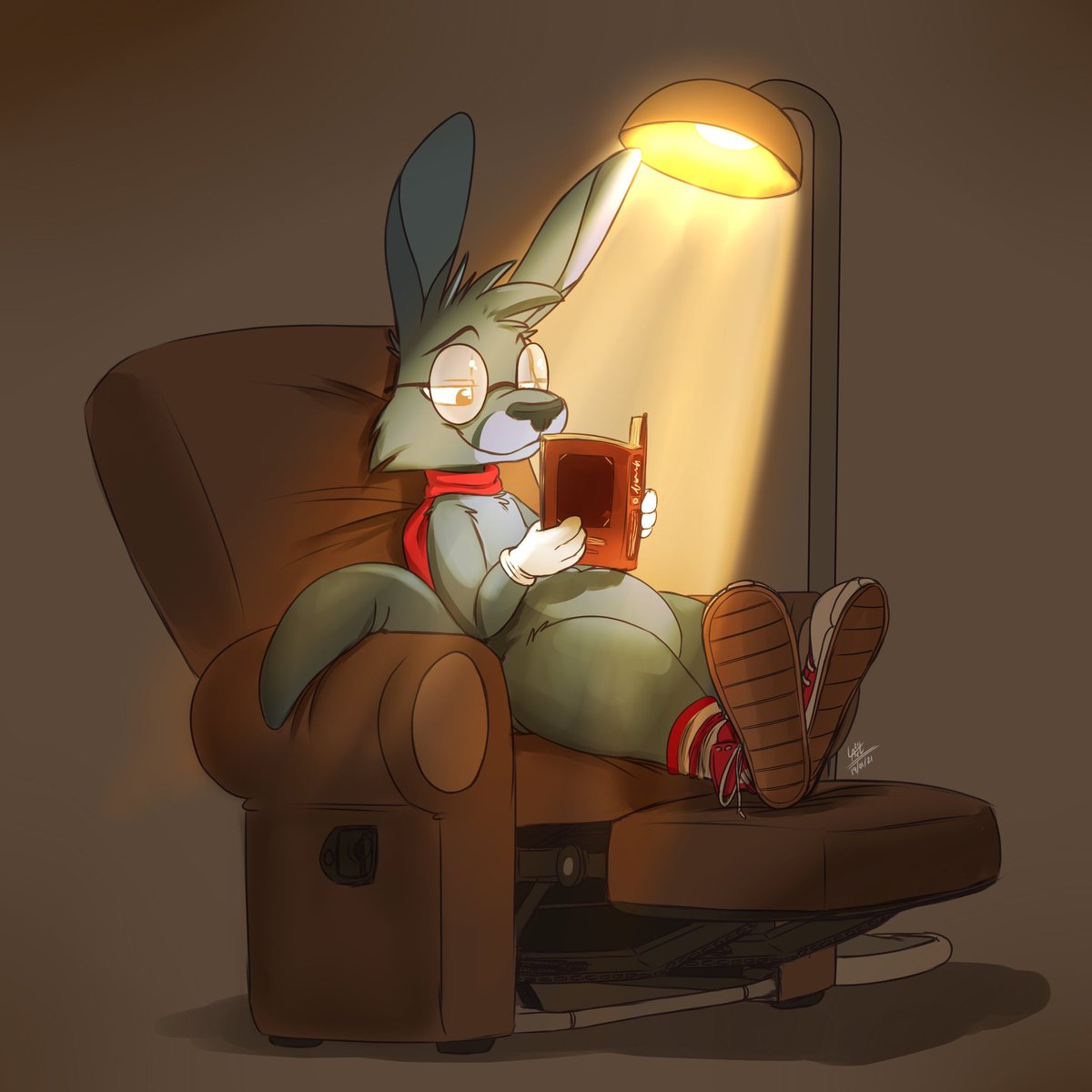 Sometimes you just gotta kick your big roo feet up with a good book

artwork by @Lou_Art_93