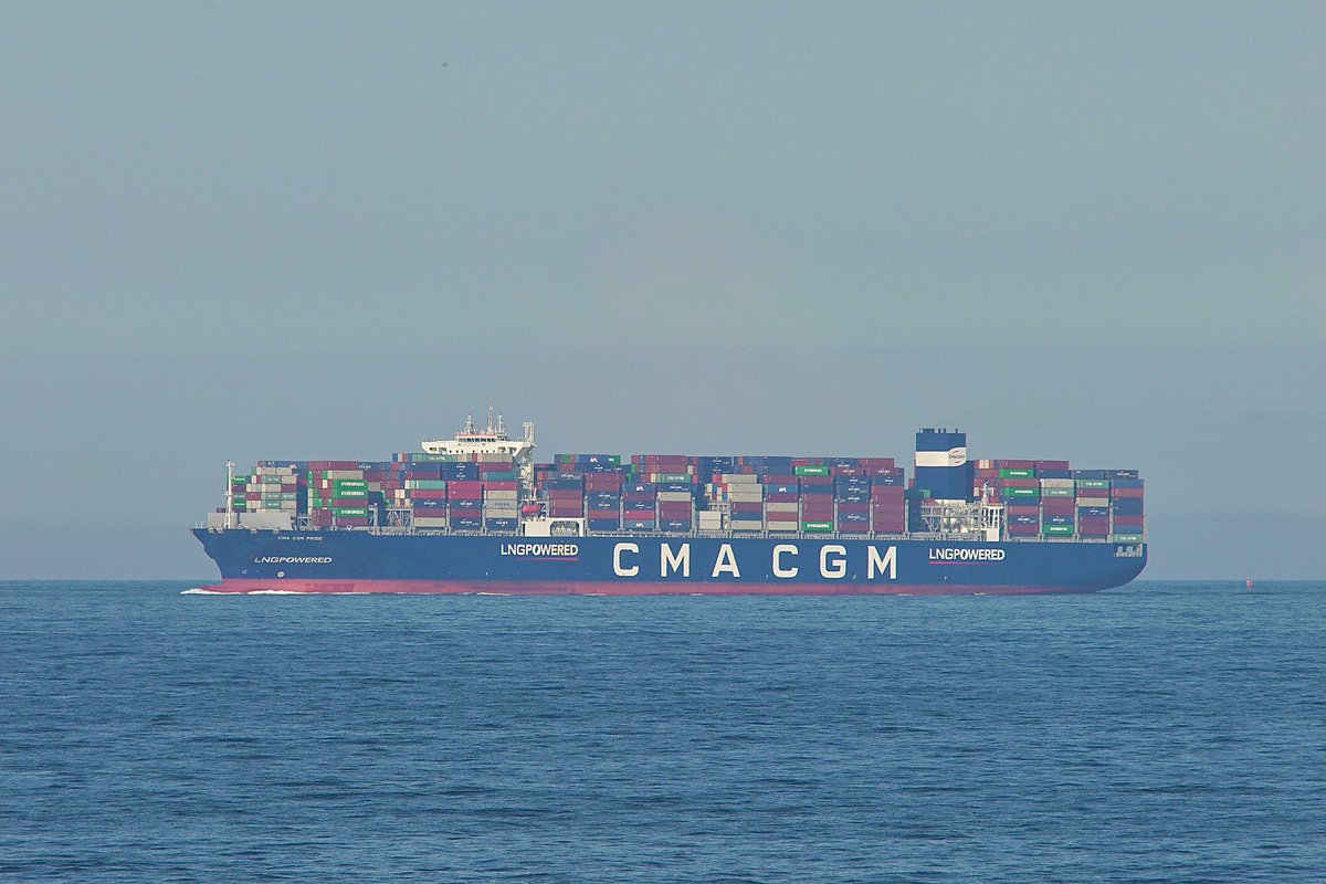 At 366 meters the CMA CGM PRIDE, IMO:9924429 Argentina-class #ContainerShip en route to Norfolk, Virginia, flying the flag of Malta 🇲🇹. #ShipsInPics #CMACGMPride