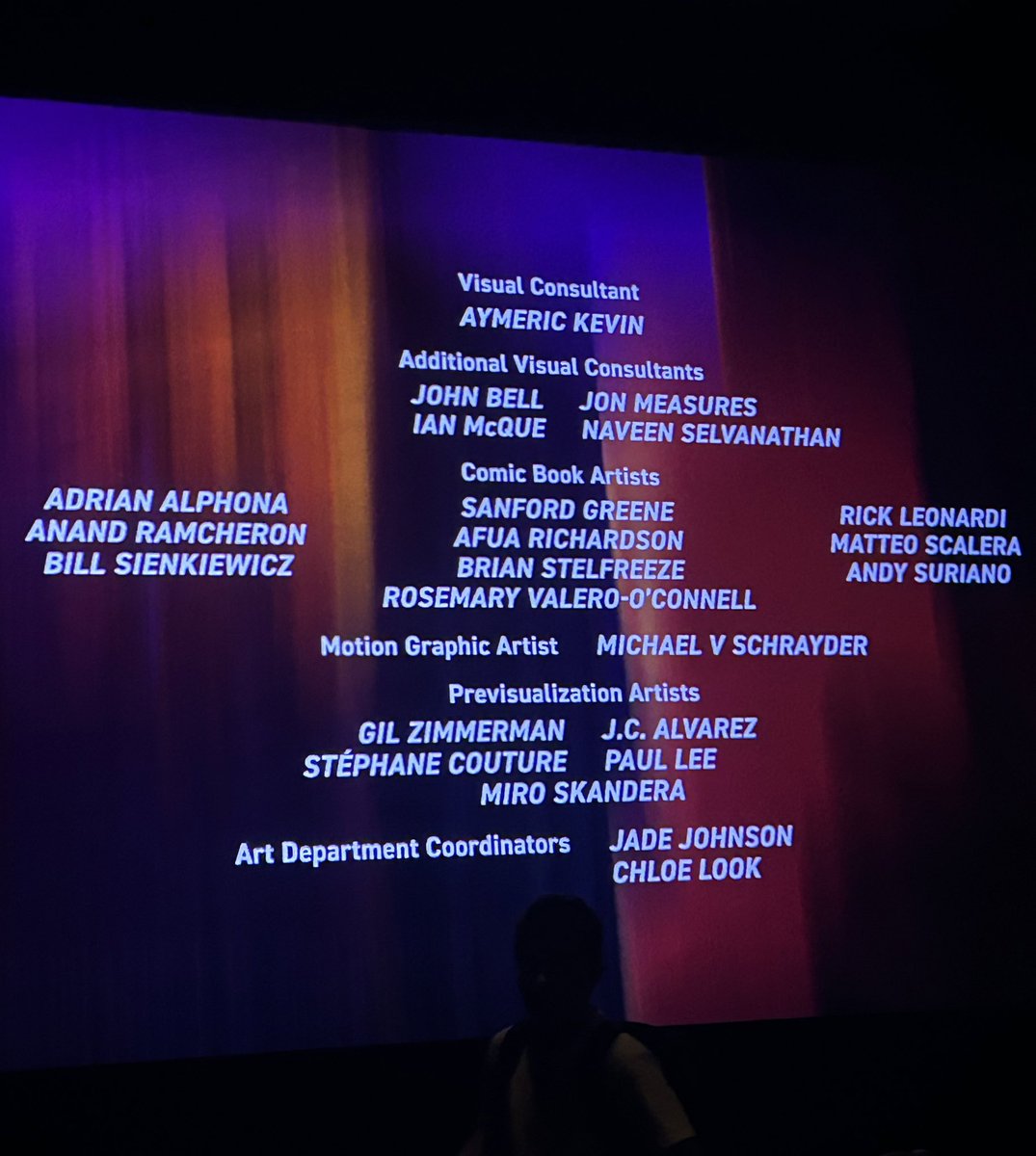 Fully surreal to see my name in the credits of a movie on the big screen!! Happy #SpiderVerse day to all the unbelievably talented people who worked so hard to make this incredible thing!