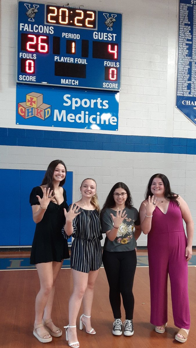 YorkHSAD's tweet photo. What an honor it was to MC our @YorkFalconVB State Championship Ring Ceremony tonight. Loved the expressions when they first saw the rings. The team also presented rings to our Principal, Athletic Trainer and myself. Thank you ladies.
@YorkFalcons https://t.co/G0NhqAFr42
