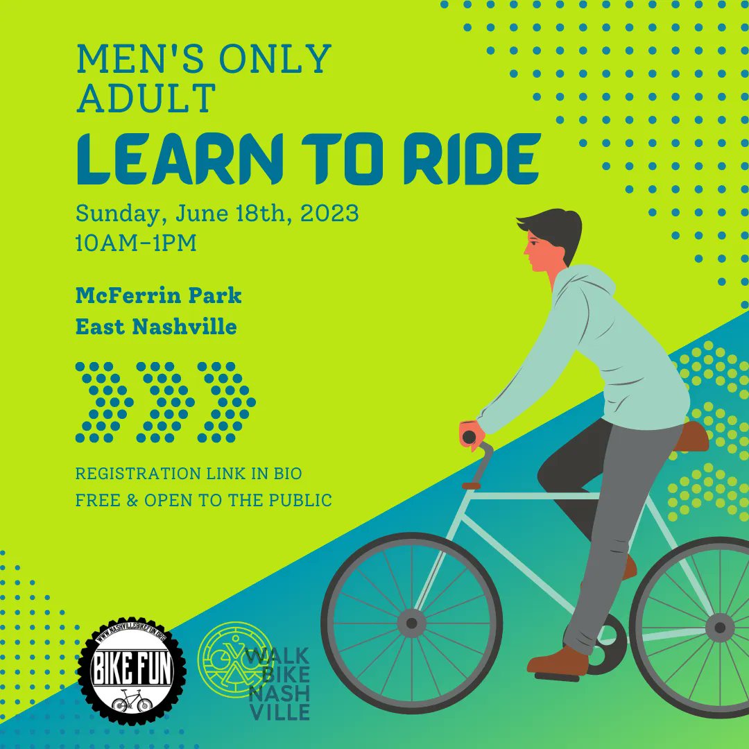 walkbikenash's tweet photo. Give your dad a gift this Father's Day. Sign up for the Father's Day Men's-only adult learn to ride class🚲 w/ @NashBikeFun
Register for free! https://t.co/RFxUzmIc9U
#learntoride #lifeonglearning #rideyourbike @emilyfor7 @nashtivists @greenfleet https://t.co/9BWLWQSdrL