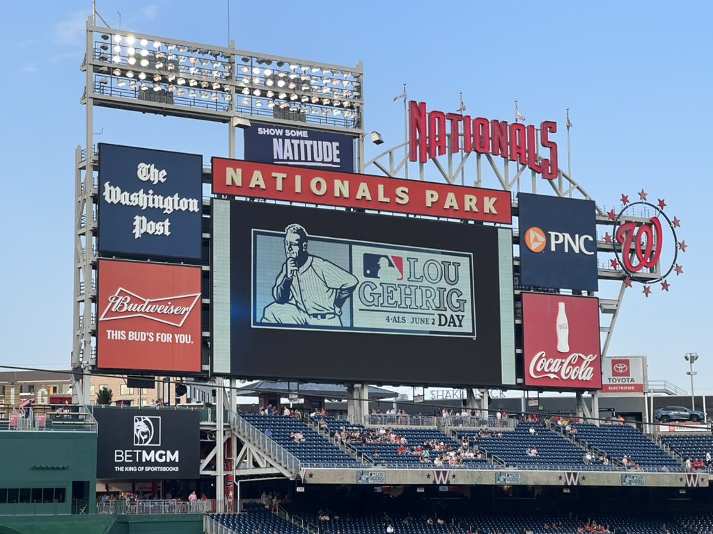 Enjoying a night out at the ballpark. Go Nationals #LG4day #LouGehrigDay