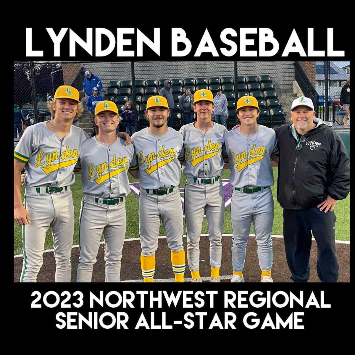 Honored to be on the “Diamond” one more time with Kobe Baar, Kaedan Hermanutz, Lincoln VanDiest, Coston Parcher, and Campbell Nolte. They were five of 35 players who were chosen from 33 regional high schools to participate! @lhslionsports <a href="/wiaawa/">WIAA</a> <a href="/WSBCA1/">WSBCA</a> <a href="/allstatewabb/">Washington All State Baseball</a> @lyndentrib