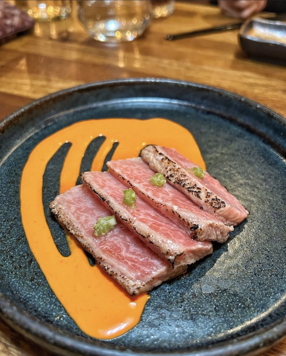 Seared Otoro, pickled wasabi and jalapeño salsa 💃
