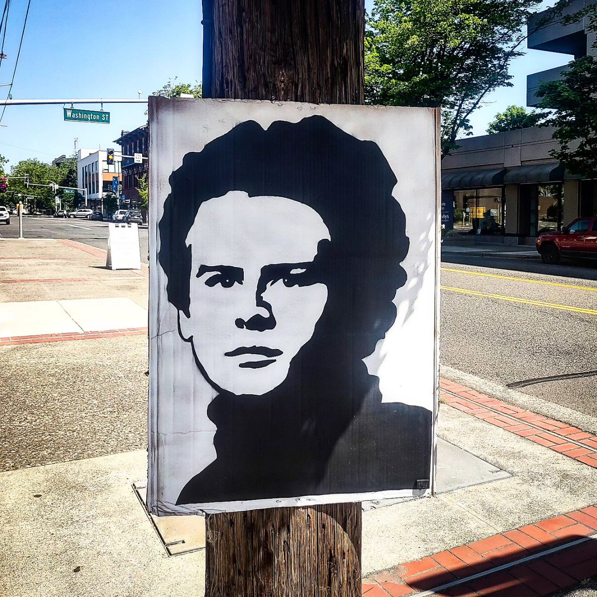 Latest install.  Art On The Boulevard.
.
An unauthorized entry in Vancouver's First Friday Art Walk.
.
#art #garfunkel #artgarfunkel #stencil #vancouverwashington #vda #streetartist #streetart #pnwart #vancouver