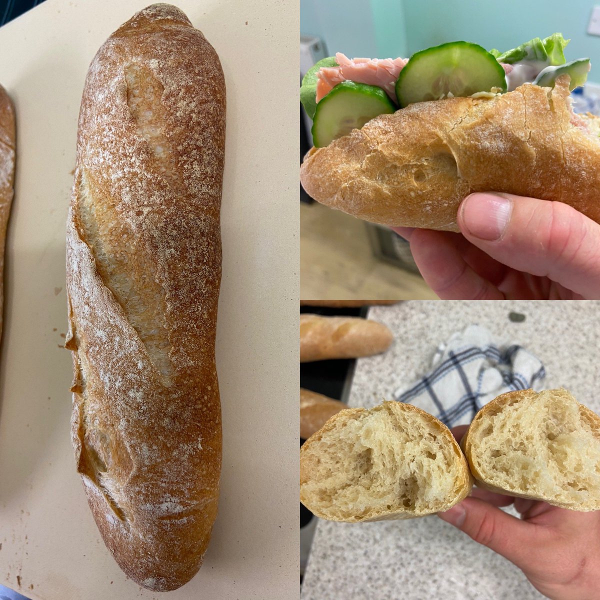 Carthusiana's tweet image. As much as I love to cook, I’ve never baked much bread, so I was very pleased with my first attempt at making a #baguette or two this evening, even if it did result in an 11pm second dinner. #baking #frenchbread #frenchbaking #homemadebread