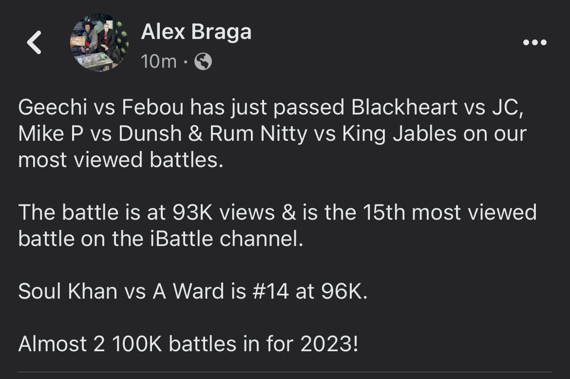 Do You know how many times I’ve watched <a href="/isthismike_p/">Mike</a> vs @thedunsh , <a href="/RumNitty/">SuccaFreeDaloc</a> vs <a href="/KingJables6669/">King Jables</a> ?

This means a lot to me. I take a lot of pride in this league, so to accomplish this, I’m left speechless. Let’s keep making history <a href="/ibattletv/">IBATTLETV #CVLT</a> 

Salute to the goat <a href="/bigGeechiMbb/">Get Negative Gotti</a>