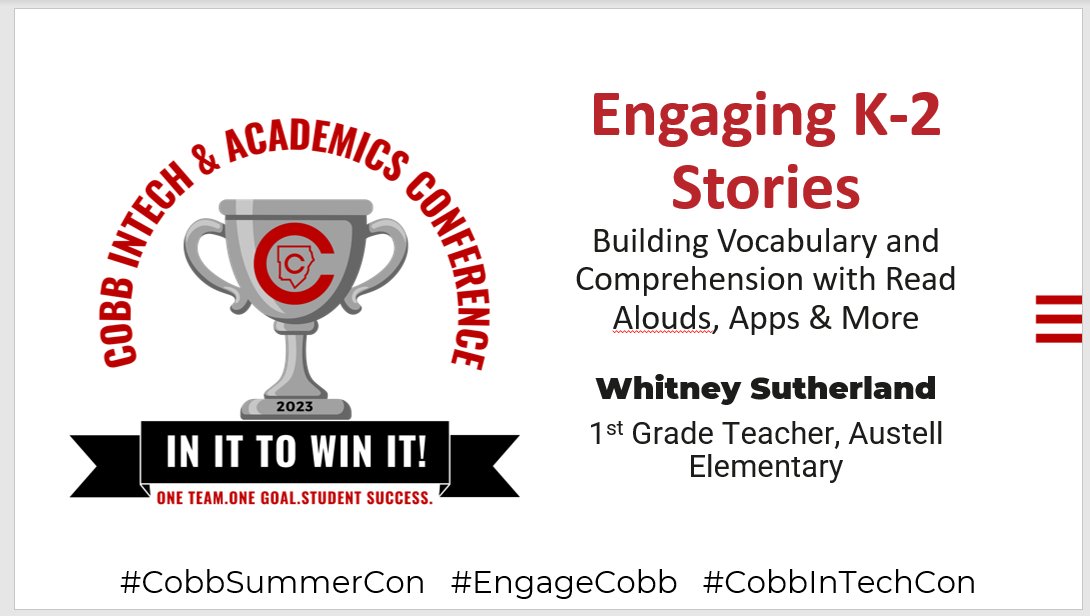 I saw old friends, was inspired by colleagues sharing impactful resources and strategies, and was honored to lead a session at #CobbSummerCon. Thankful for all the effort that went into today's conference! #lovetolearnhere #EngageCobb #CobbinTechCon @AustellEagles