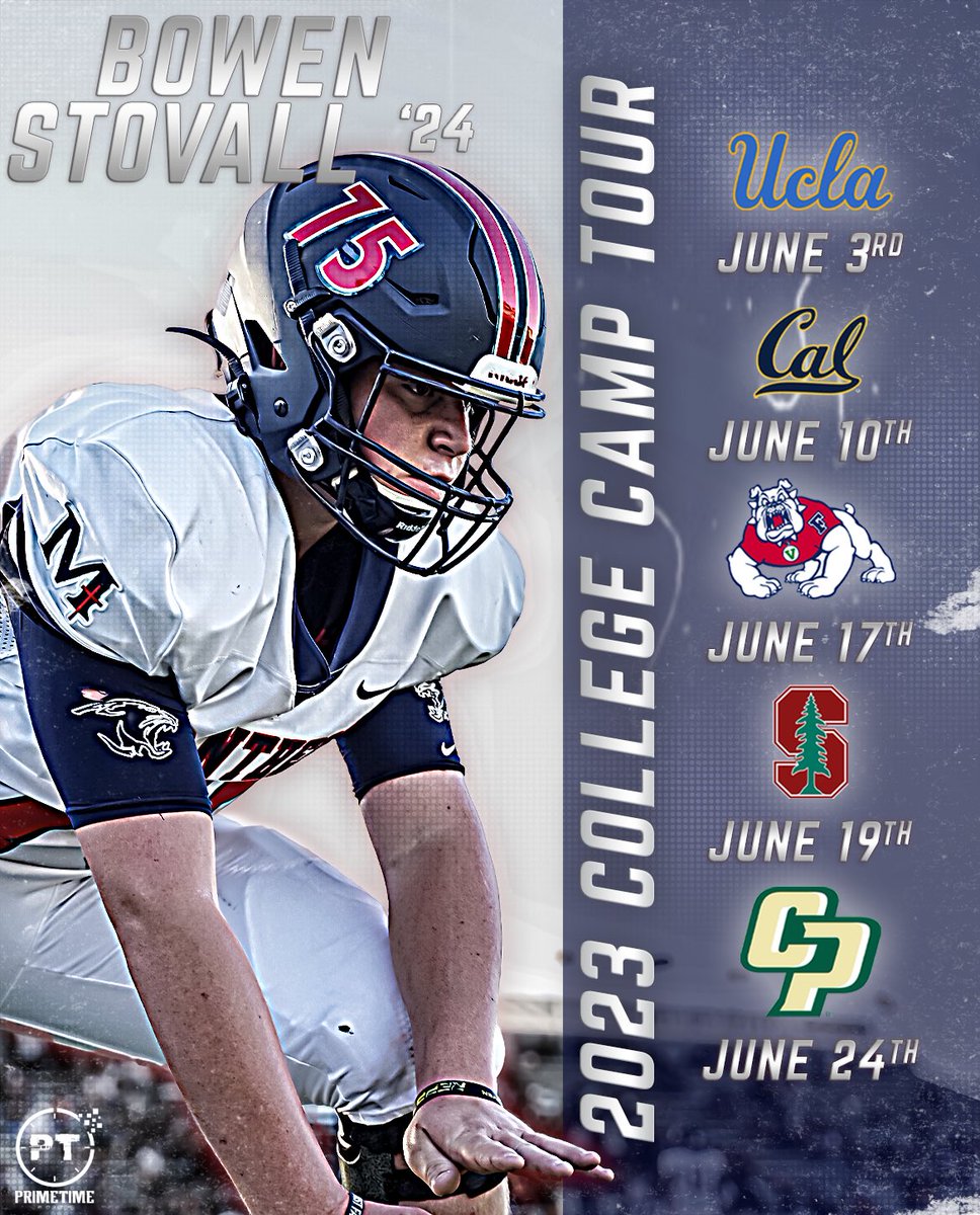 A true hard working player! College coaches, @bstovall_55 will be at the following camps this month! 

#PrimeTimeEdits | #RecruitThePanthers | #FresnoStateBulldogs | #CalPolyMustangs | #StanfordCardinal | #CalBears | #UCLABruins