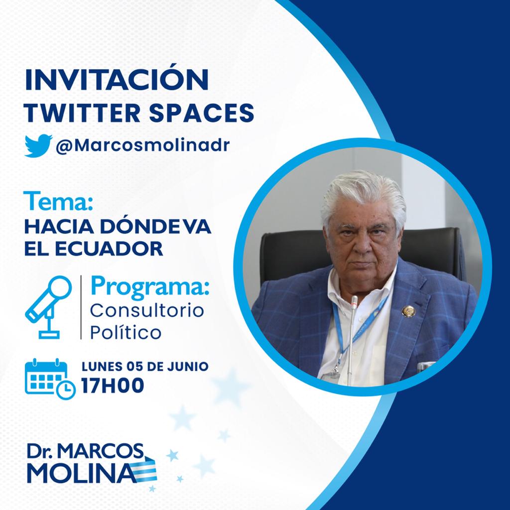 ¡Los espero para analizar en nuestro CONSULTORIO POLÍTICO una pregunta que nos hacemos todos:  ¿HACIA DÓNDE VA EL ECUADOR?, que compartiremos con distinguidas personalidades como:  Dr. Manuel Defaz, Dr. Omar Maluk <a href="/omarmaluk/">Omar MaLuk SaLem🐐</a>, Lic. Ramiro Frías <a href="/RamiroFriasB/">Ramiro Frías</a> e Ing. Jorge Jiménez ¡