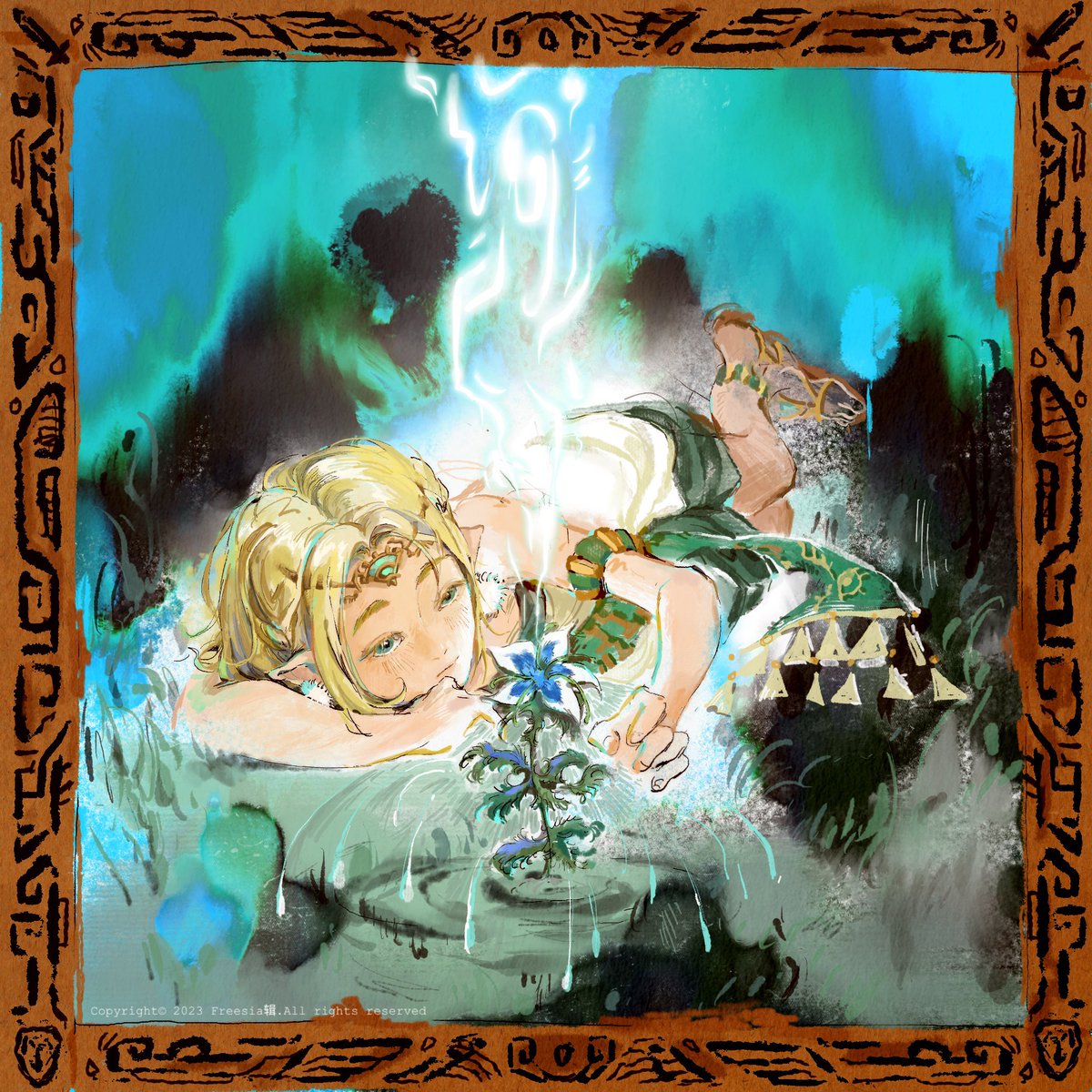 freesiaaa222's tweet photo. 公主与静谧之花
#Zelda 
#ZeldaTearsOfKingdom 
#illustration https://t.co/QATPOZ2qbj