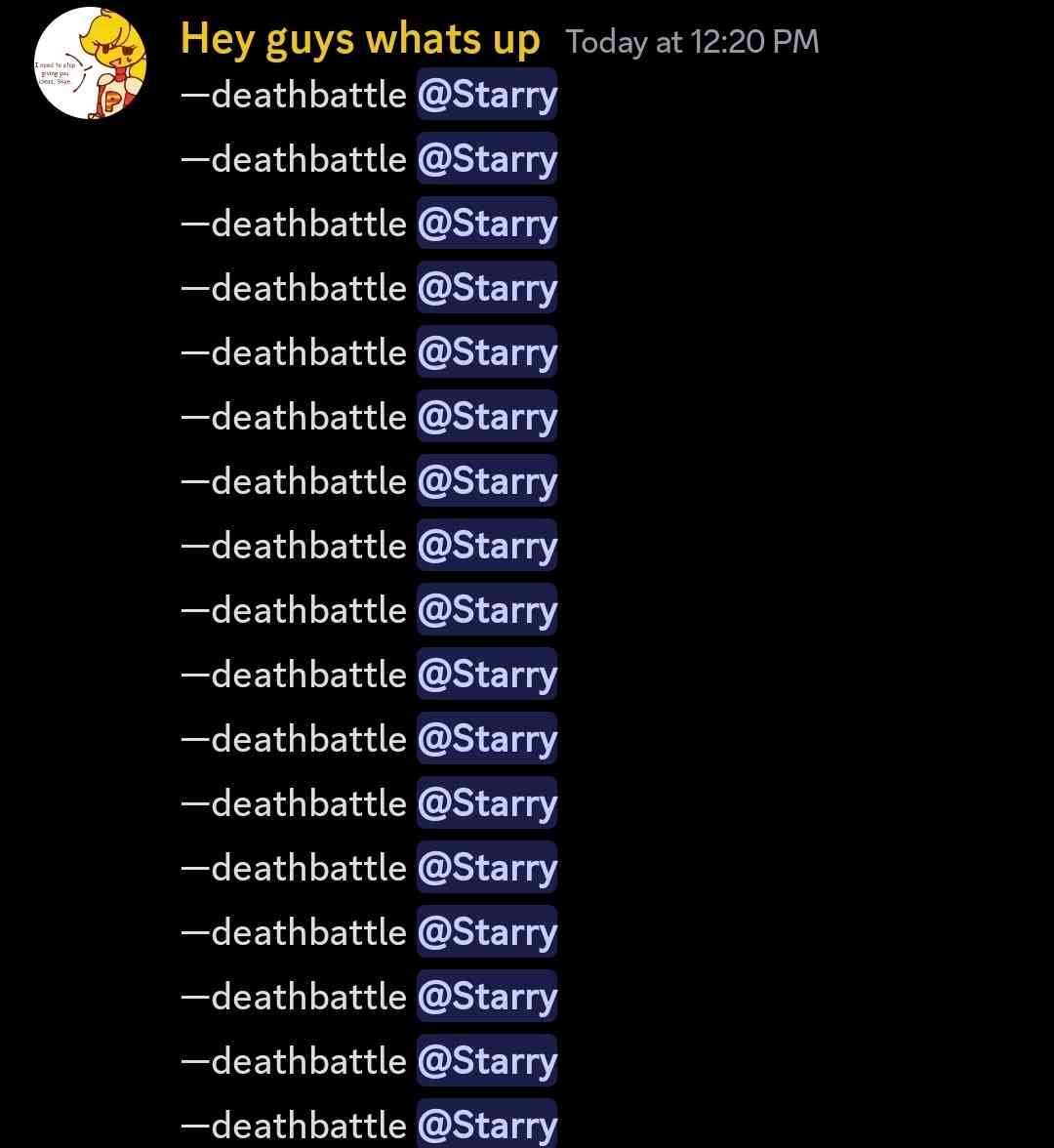 '--deathbattle @.Starry'