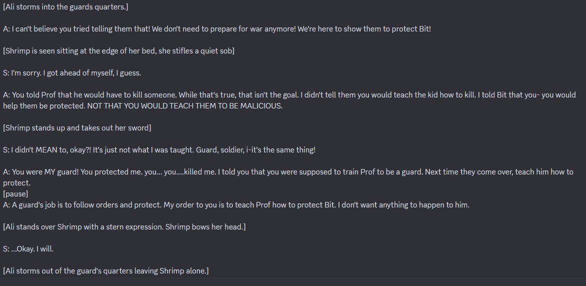 smp_tarot's tweet photo. [CANON OFFLINE SCRIPT, post storming from Destiny's Arena]

Features Shrimp and Ali. https://t.co/Imyf2V5IXz