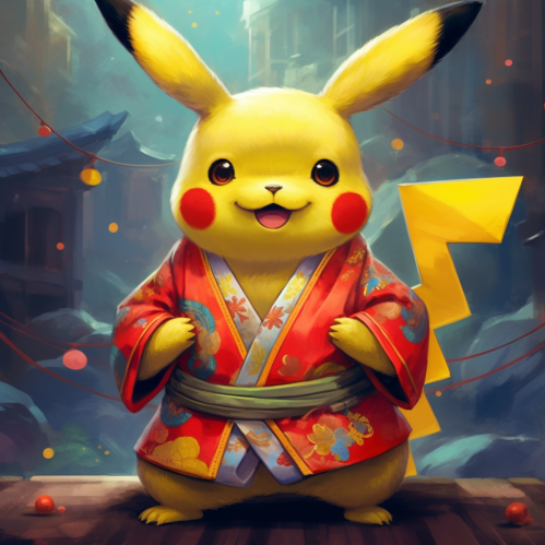 Pikachu likes to dress up once in a while.
ピカチュウもたまにはお洒落したい
Pikachu aime se déguiser de temps en temps.
皮卡丘喜欢偶尔打扮一下。
#kimono #midjourney #Pokemon 
kickstarter.com/projects/21388…