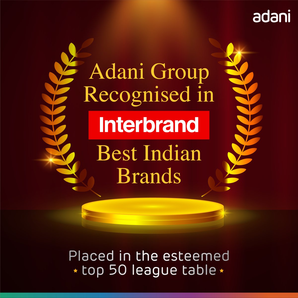 Celebrating a significant achievement! #AdaniGroup has been recognised as Interbrand's Best Brand, ranking #22 in the esteemed top 50 league table. We are proud to be among India's top brands, showcasing our commitment to #GrowthWithGoodness.
@Interbrand