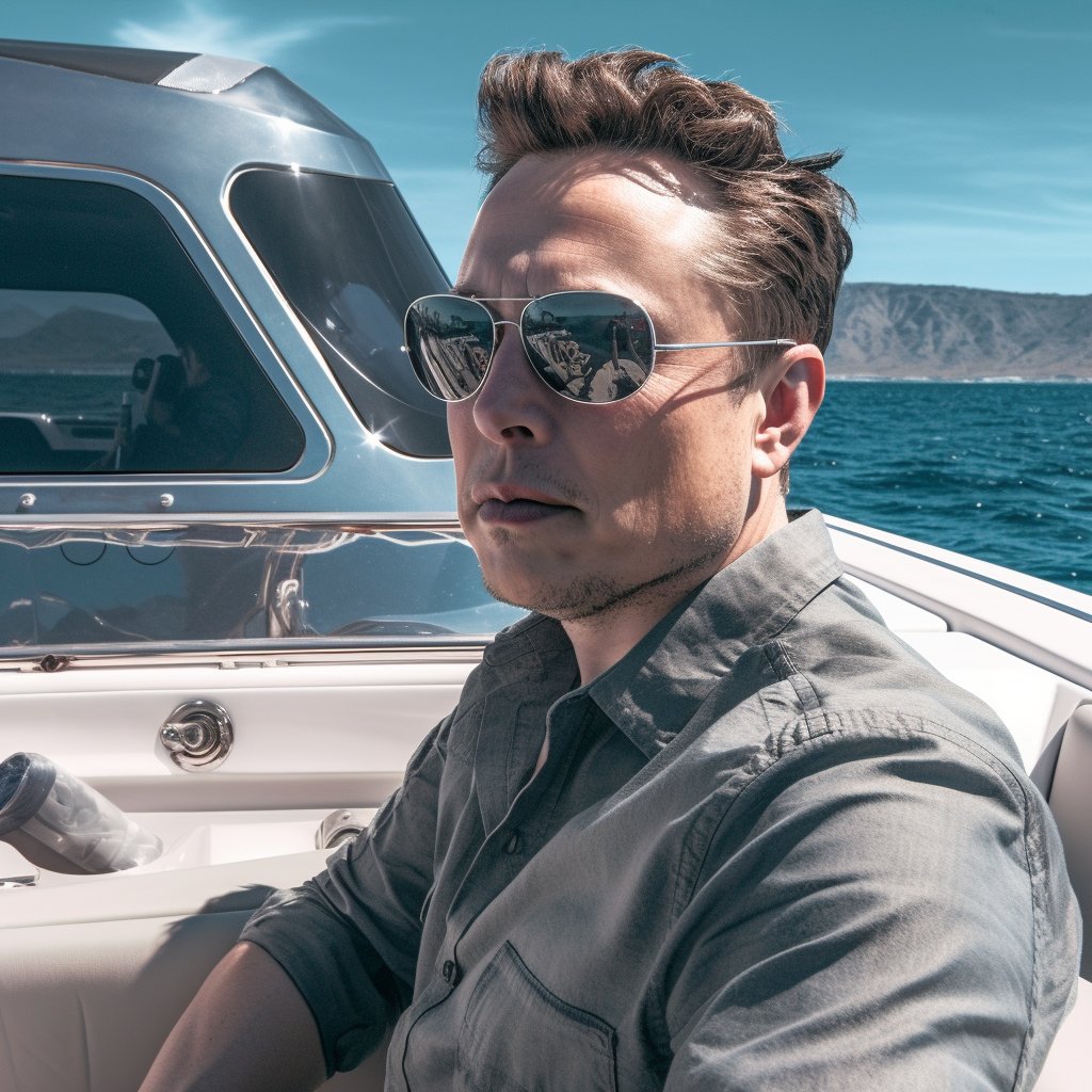 TeslaHype's tweet image. Elon Musk on vacation 

...That's how you know this image was generated by AI.
