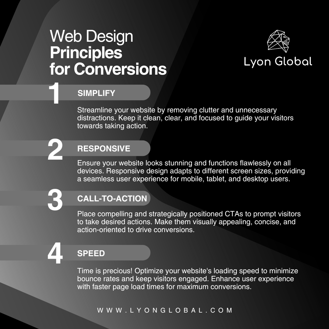 lyonglobal_'s tweet image. Join the Lyon Global family today and witness the transformative impact of web design on your business. Let's create a website that represents your brand and drives measurable results. 🌐🌱 #WebDesignPrinciples #ConversionOptimization #UserExperience #DigitalTransformation