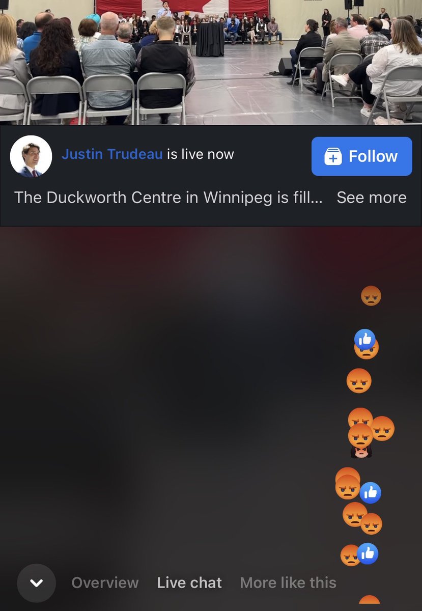 Interesting thing on Facebook Live.
Notice the different reactions between a Justin Trudeau & Pierre Poilievre event.
#cdnpoli #NeverVoteLiberal #Pierre4PM