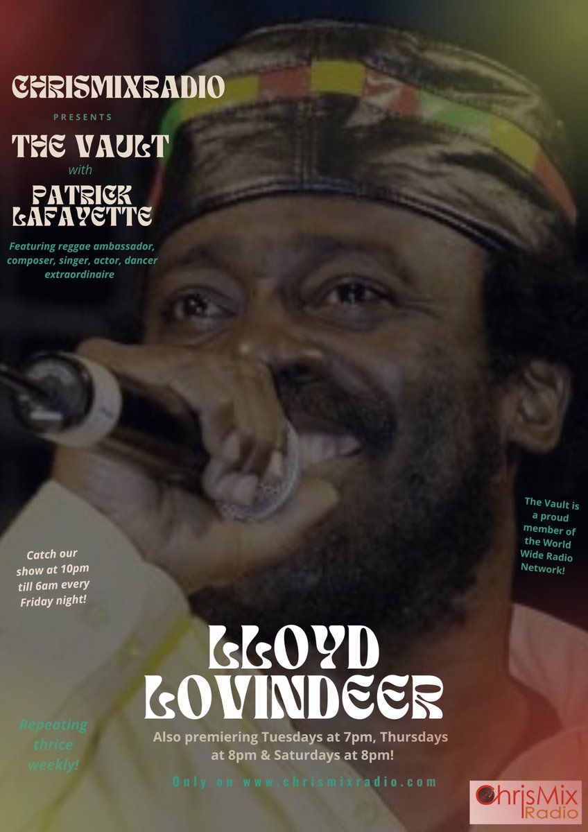 Tune in tonight
#reggaegreat #lloydlovindeer
<a href="/PJLafayette/">patrick lafayette</a> <a href="/indidlk/">Indi Mclymont-Lafayette</a>