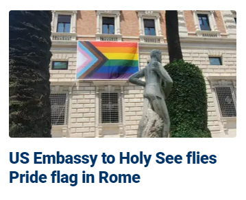 This is the ultimate of virtual signaling 🤣😭

Holy See flying a pride flag when the Church doesn't bless and actually opposes same sex marriages 🤡🤡🤡