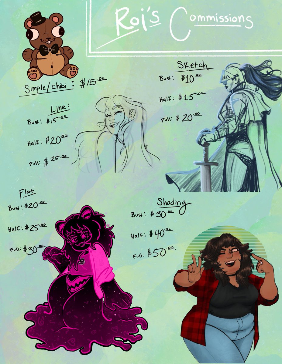 doodleroi's tweet photo. @phisnom Hey! I do art and would be more than happy to help! I haven’t updated my commission sheet in forever, so I whipped up something quick! If you like my work or need more examples, please feel free to DM me! https://t.co/PzCdNnyTBN